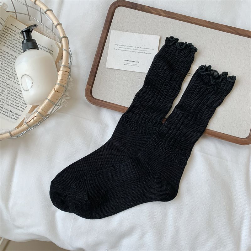 Estilo universitario de moda para mujeres primavera verano color sólido tejido grueso rayas verticales tubo largo holgado Ins tendencia encaje_voghion.com