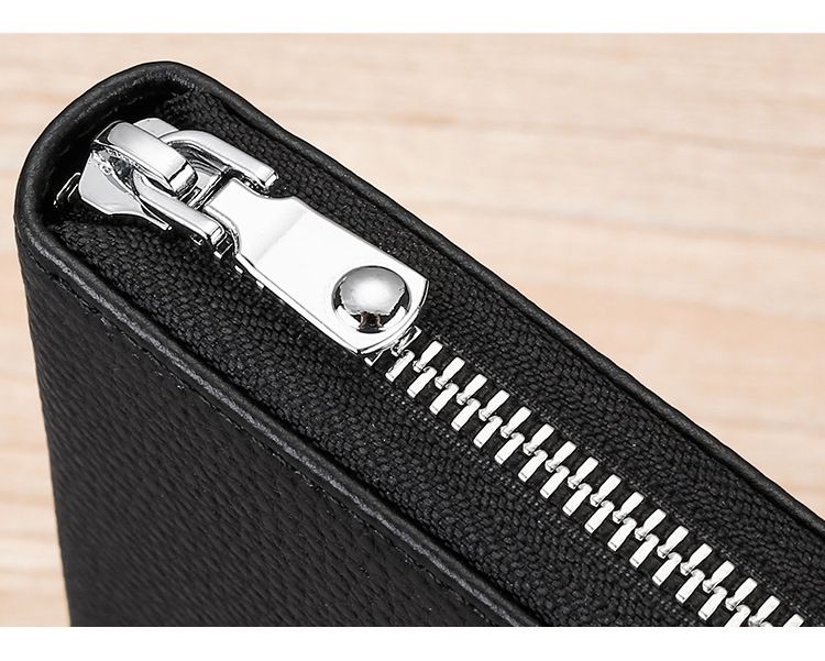 Leather Wallet Rfid Anti-magnetic Card Bag Leather Book Bag Multi-functional Wallet Long Wallet Certificate Cover_voghion.com
