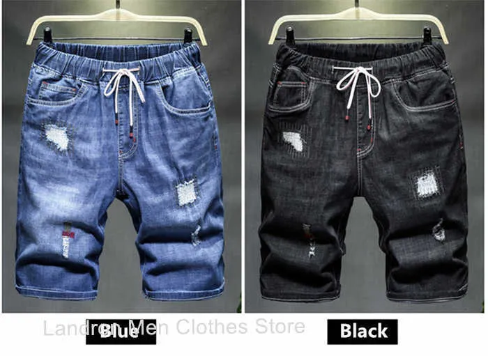 Men's 10XL Jeans Shorts Men Oversized Summer Distressed 9XL 8XL Black Ripped Denim Loose Plus Size 7XL Stretched Boys_voghion.com