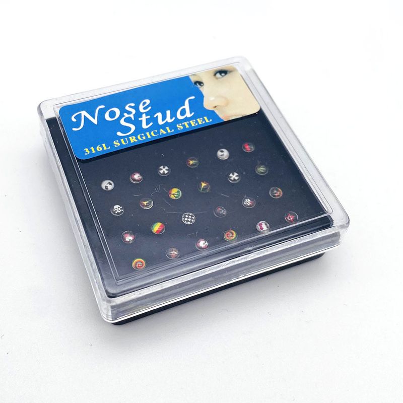 Unisex 24/40 in acciaio inossidabile boxed naso piercing naso goccia anello naso orecchini naso piercing corpo_voghion.com