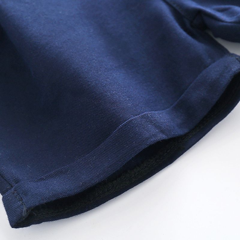 Completo da gentiluomo per neonato per bambini, pantaloncini da cartone animato, bretelle, cravatta, set di quattro pezzi_voghion.com
