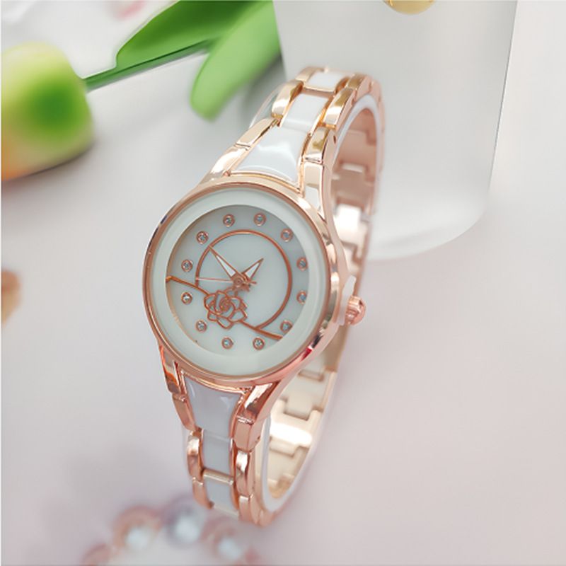New Niche Fashion Printed Women's Ceramic Quartz Bracelet Watch_voghion.com