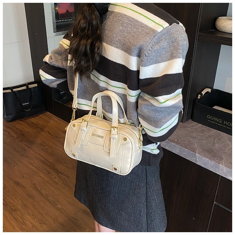 Women's Stylish Soft Shoulder Bag For Daily Commute - Minimalist Design, Versatile Crossbody & Single Strap Purse In Black, Brown, Red, White_voghion.com