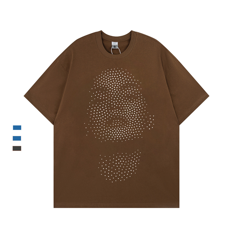 Američki trendi brend s lažnim dijamantnim printom, majica kratkih rukava za muškarce, hip-hop, ulični stil, crna_voghion.com