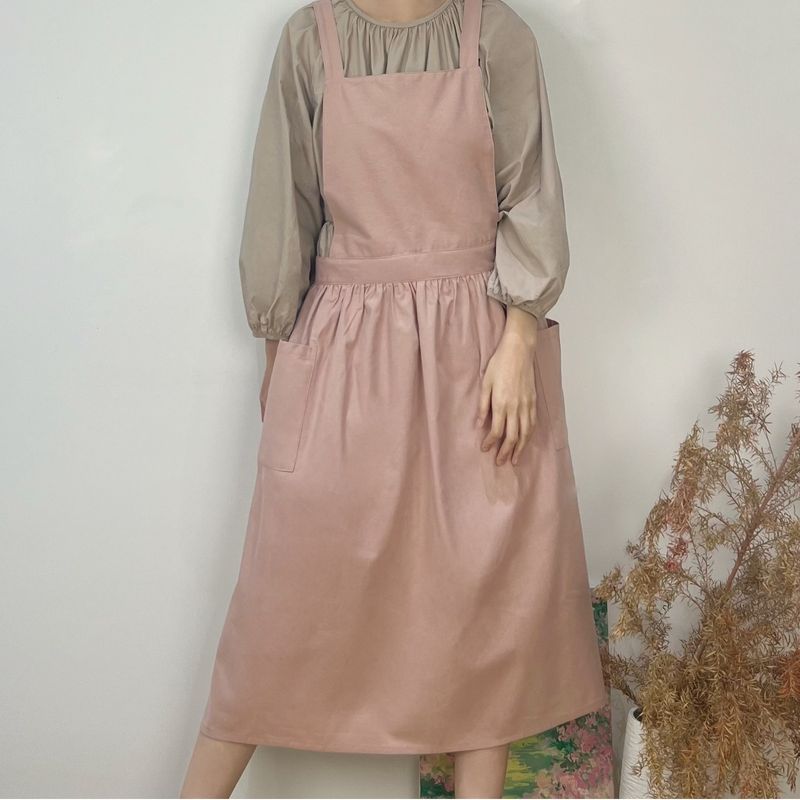 Factory Cross-Border Foreign Trade Korean Style All-Cotton Waterproof Artistic Apron Kitchen Flower Shop Vest Waist_voghion.com