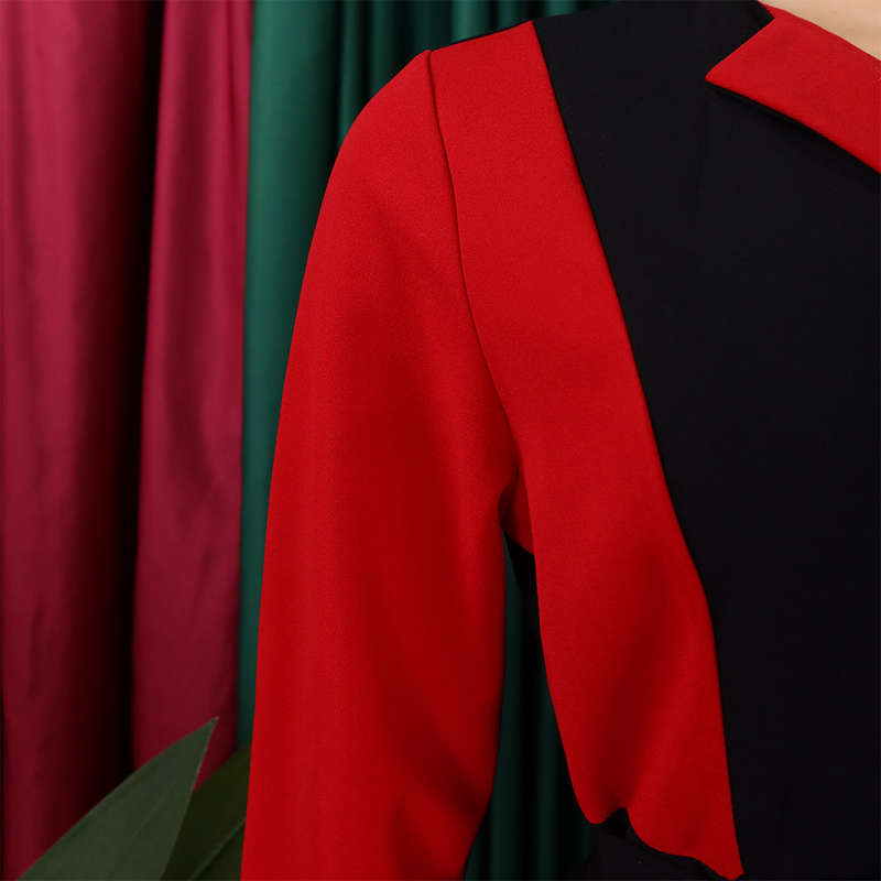 Women's fashion temperament color matching strap pleated skirt elegant_voghion.com