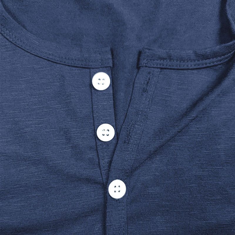 24 magliette da uomo alla moda a maniche corte con bottoni e colletto alla francese, nodo di bambù, casual estive, tinta unita, alla moda_voghion.com