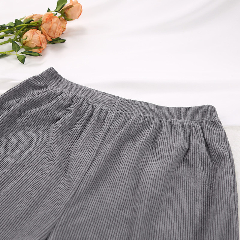 Damenbekleidung, modische Neckholder-Hose, Schnürrobe, dreiteiliger Pit-Samt-Thermo-Pyjama_voghion.com
