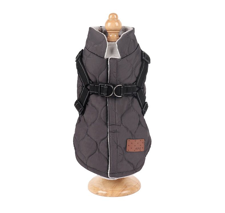 Nouveaux vêtements pour animaux de compagnie automne et hiver, manteau en coton épais, gilet de traction pour petit chien de deux pieds_voghion.com