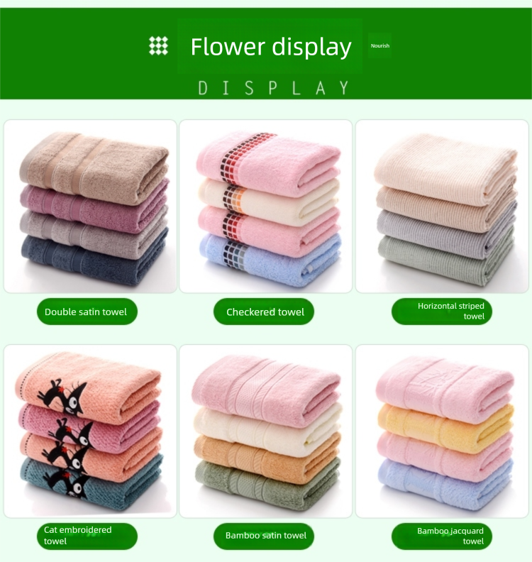 4 Towels For Washin And Bathin, Household Adult Bamboo Charcoal Fiber Face Towels, Soft, Thick, Absorbent,_voghion.com