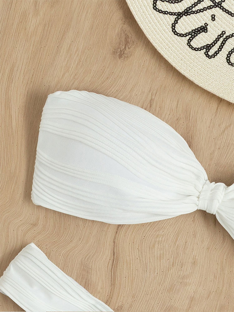 Spot Sexy Split-Badeanzug für Frauen, einfarbig, Röhrenoberteil, Dreieck-Cup-Strandbadeanzug_voghion.com