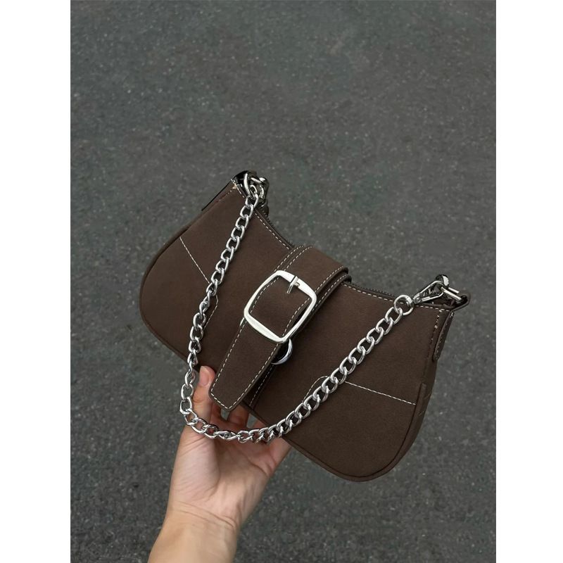 Matte, weiche Unterarmtasche für Damen, modische High-End-Textur, Handtasche mit einzelner Schulterkette, einfach und vielseitig_voghion.com