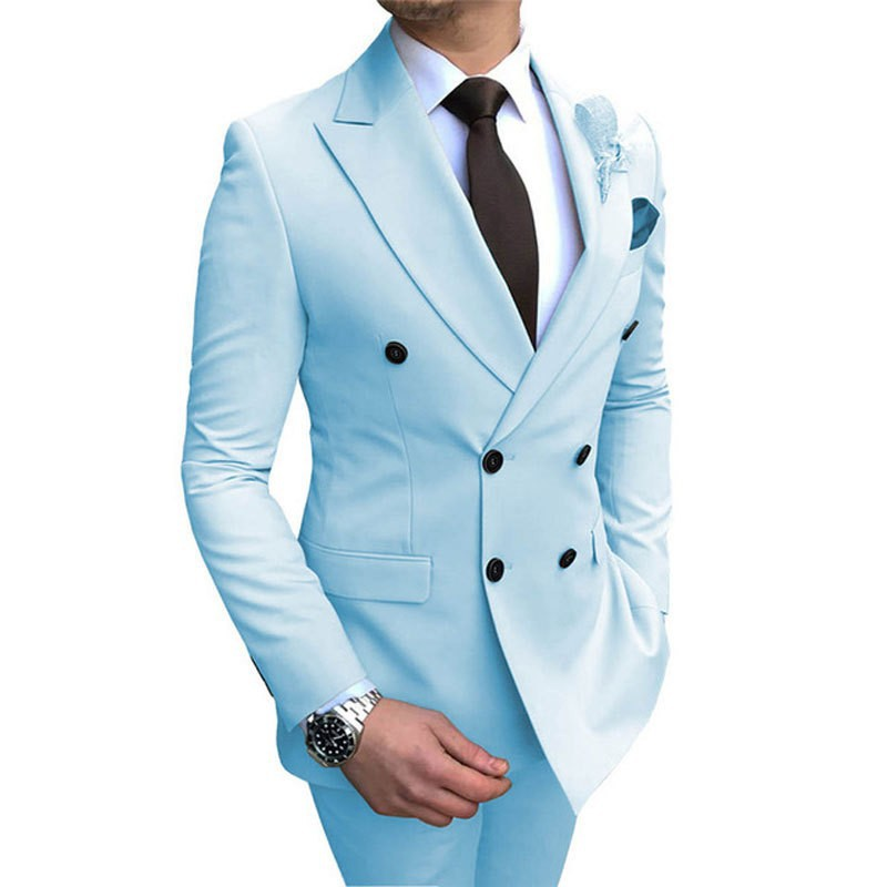 Business Casual Sommer Brudgommens Forloverjakkesæt, Todelt Herrejakkesæt_voghion.com