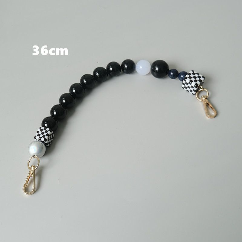 Mode Vintage Handgemaakte Kleur-Block Zwarte Hars Tas Handheld Acryl Kralenketting_voghion.com