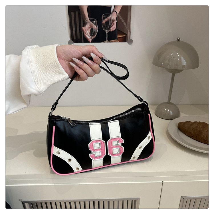Stylish Shoulder Bag Light Luxury PU Crossbody Bag With Zipper Closure, Trendy Square Design For Everyday Use, Fashionable In Pink, White, Black, Red_voghion.com