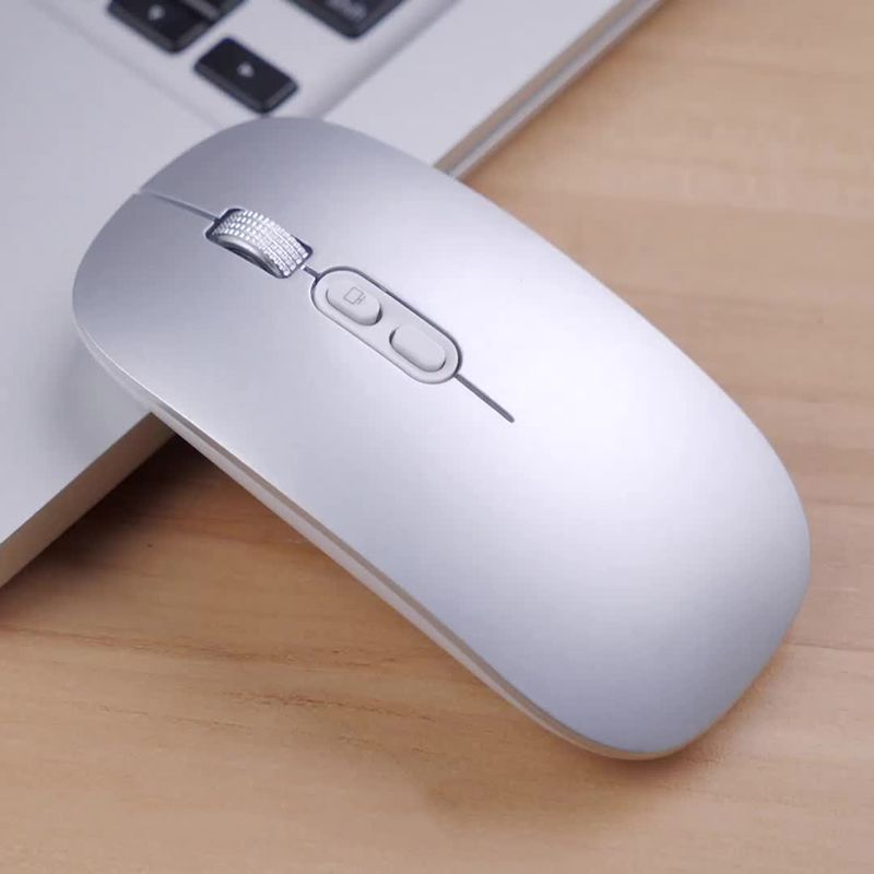 Mouse ottico muto ricaricabile a doppia modalità wireless compatibile con Bluetooth Xinweiqing per PC portatile_voghion.com