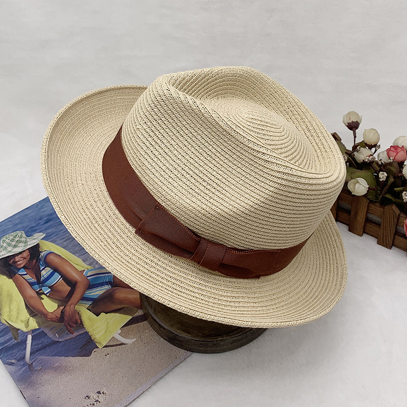 klassiska och fashionabla handvävda jazzhattar för män och kvinnor, solhattar, stråhattar, vår- och sommarhattar_voghion.com