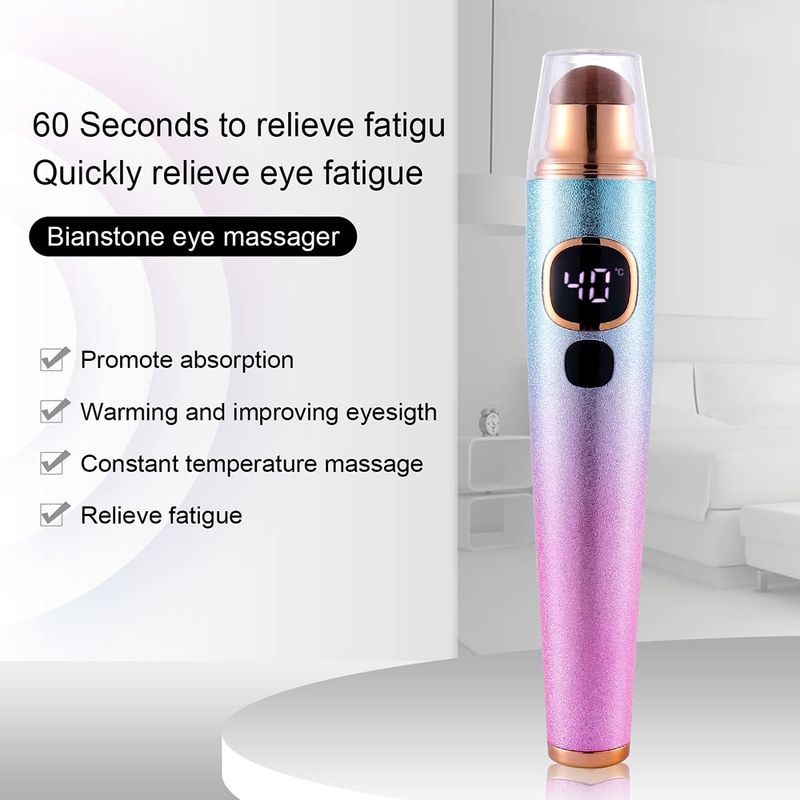 Masażer do oczu z podgrzewaną igłą kamienną Anti Aging Usuń cienie pod oczami Terapia akupunkturowa Piękno Pielęgnacja skóry oczu Narzędzia do masażu wibracyjnego_voghion.com