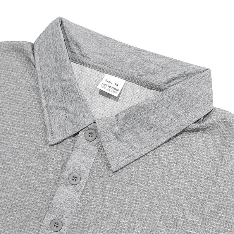 Herren-Poloshirt mit Waffelstrick und langen Ärmeln und Button-Down-Kragen – bequemes und stylisches Freizeit-T-Shirt für den Alltag_voghion.com