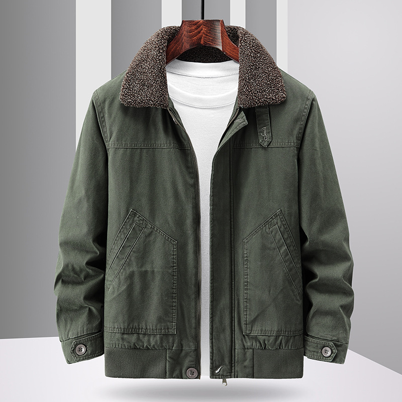 Giacca in pile spesso autunno inverno nuova per ragazzi, cappotto in caldo cotone lavato, da uomo, alla moda 818A_voghion.com