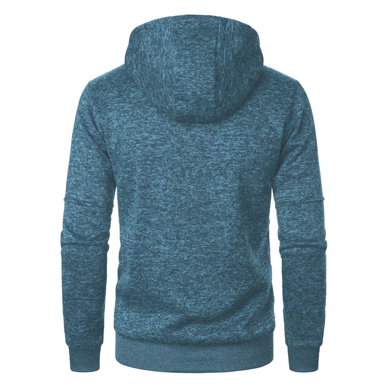 Conjunto de cardigan esportivo masculino com capuz – Jaqueta de poliéster respirável com zíper e calça de moletom, look casual para ir da academia à rua_voghion.com