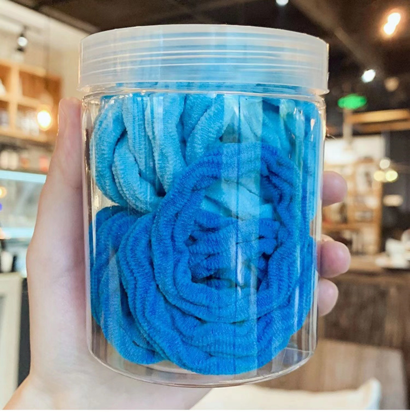 Anello per capelli coreano di alta qualità con colori sfumati e infilati, elastico, senza cuciture, spesso, non danneggia la testa dell'elastico per capelli_voghion.com