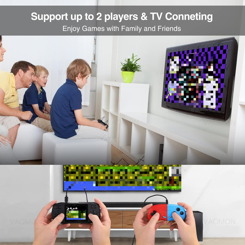 620 Klasik Oyun, Micro USB Şarj Edilebilir, 3 İnç LCD Ekran, Çok Oyunculu ve TV Desteği ile Retro El Tipi Video Oyun Konsolu_voghion.com