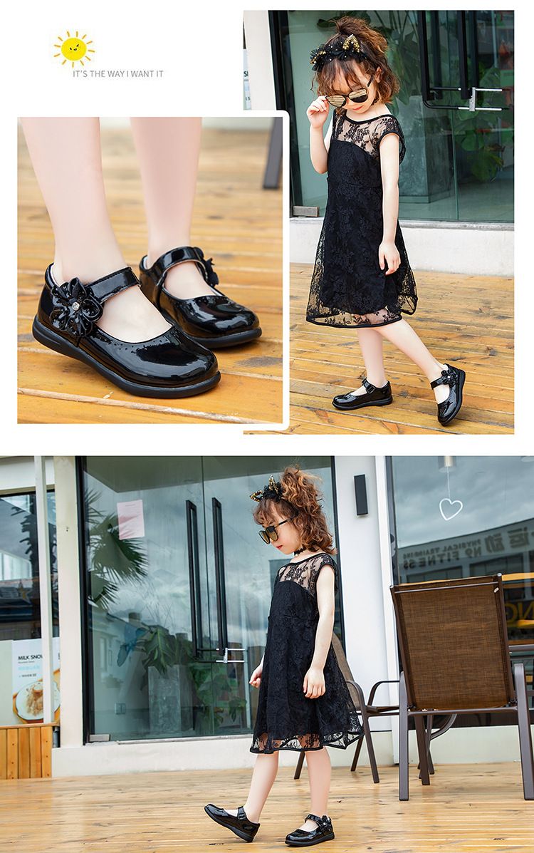 Scarpe da sposa per bambini in pelle per ragazze, feste, balli, scarpe da sposa con fondo morbido antiscivolo, calzature singole per prestazioni da studente_voghion.com
