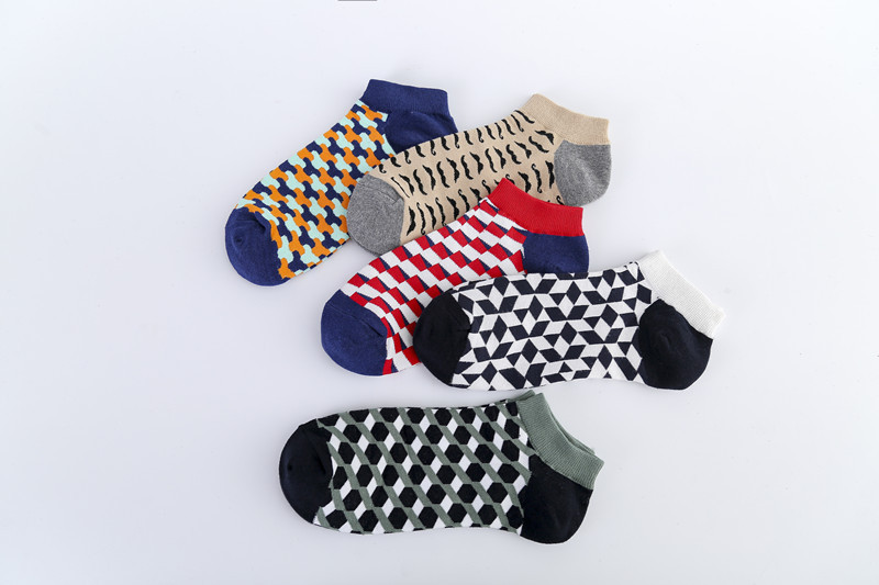 Calzini da uomo Calzino da barca serie geometria barba calzini da uomo calzini da uomo_voghion.com