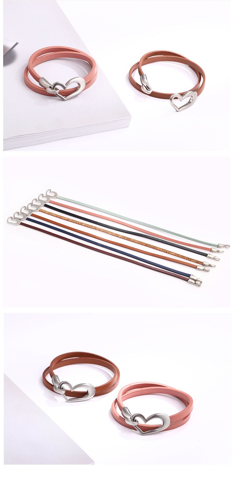 Street Photo Fashion Metal Love mit Multi-Loop-Wrap, hochwertiges weiches Lederarmband kann formbar sein_voghion.com