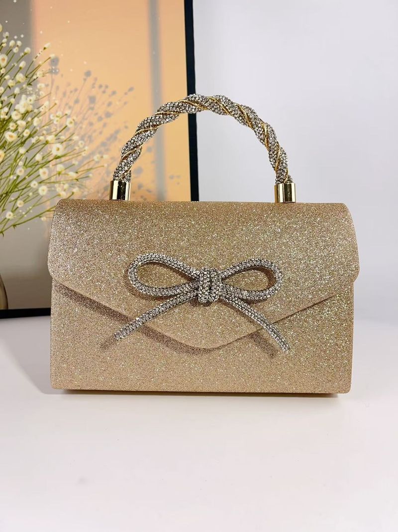 High-end Women's Handbag With Rhinestones And Bowknot, New Fashionable Bag For Banquets_voghion.com