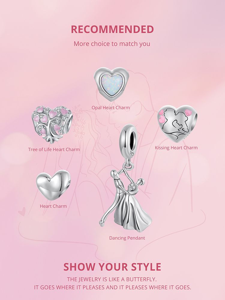 Tanzender Anhänger Charm Sterling Silber Charm,SCC2987_voghion.com