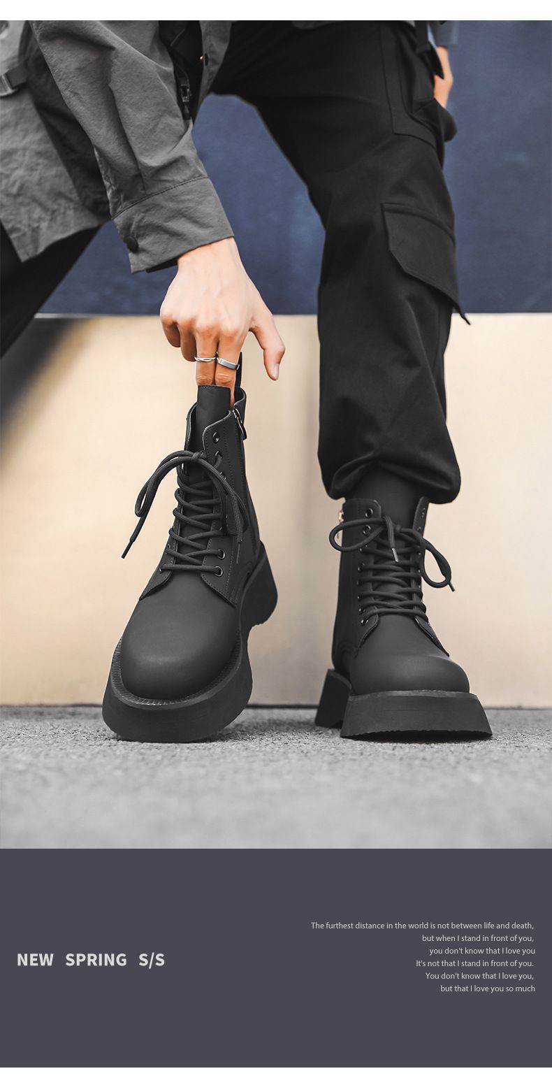 Martin Boots Herren Mittelstiefel Schwarz Tooling Chelsea Herrenstiefel_voghion.com