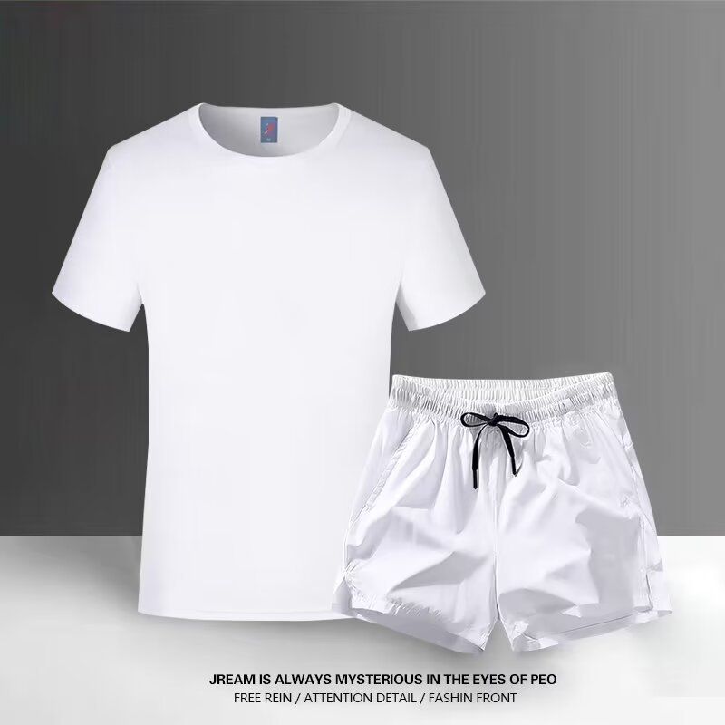 Meeste riided Suvine jooksuriietus Meeste lühikeste varrukatega T-särk Kiirelt kuivavad retuusid Treeningriided Korvpall Jalgpall Treeningriided_voghion.com