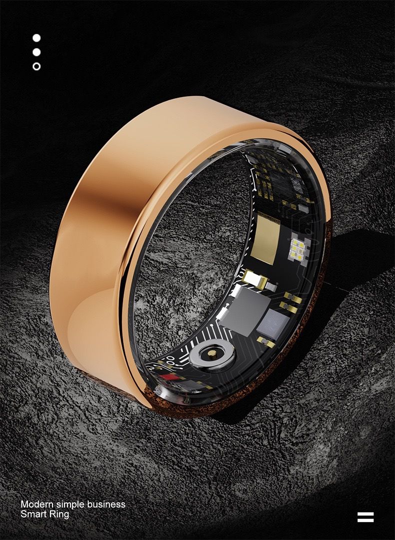 R6 Smart Ring - Heart Rate/Blood Oxygen/Sleep Monitor With IP68 Waterproof & Photo Control (Health Tracking Fitness Ring For Men & Women)_voghion.com