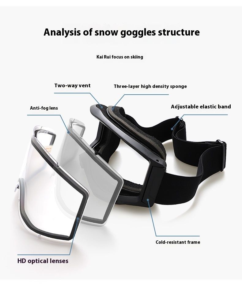 H873 large cylindrical double-layer anti fog sports outdoor skiing goggles, hiking goggles_voghion.com