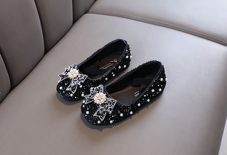 Scarpe da spettacolo per mamma e bambini Scarpe da principessa con paillettes Versione coreana Scarpe da bambina con cristalli Fondo morbido_voghion.com
