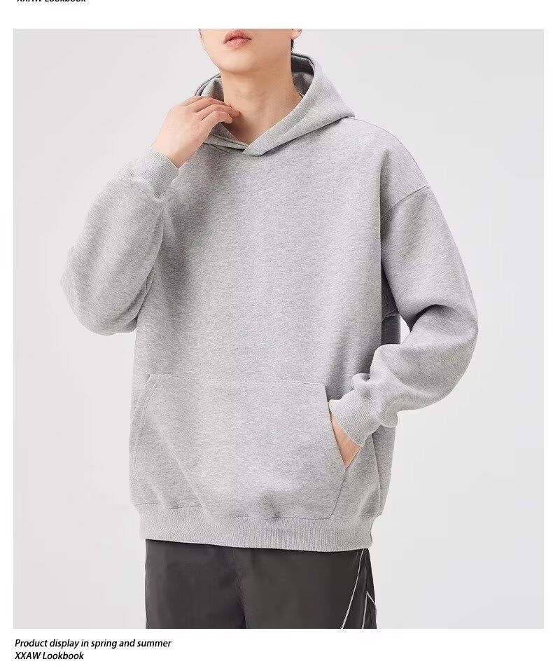 Loom Loom Autunno Inverno Abbigliamento da lavoro stampato personalizzato con cappuccio e fodera in pile Uniforme da dipendente Felpa con cappuccio spessa_voghion.com