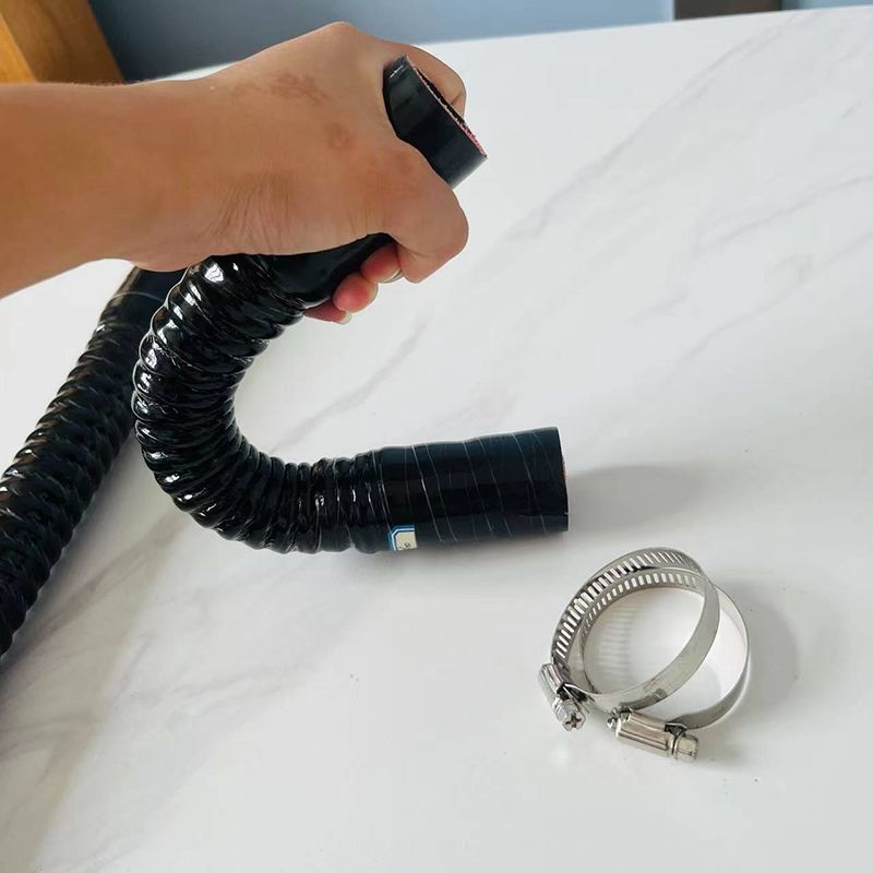 Universal Sort Bil Silikone Fleksibel Rør Radiator Indsugningsslange Intercooler Rør Til Tryk Høj Temperatur Gummi_voghion.com
