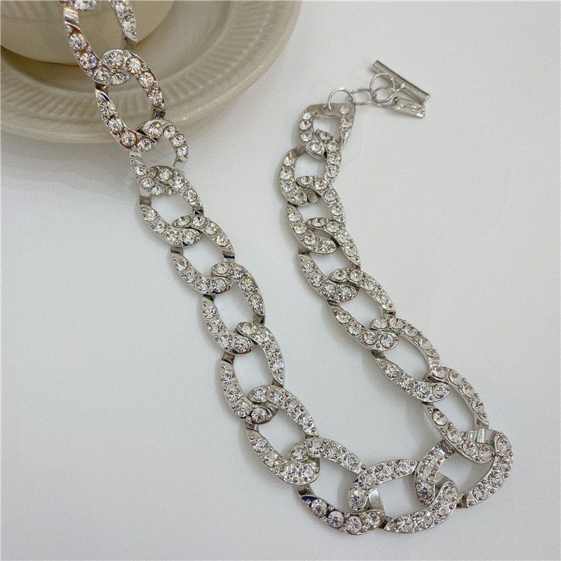 Trendy Cuban Full Diamond Thick Halskette Persönlichkeit Super Cool Halskette Fashion Disco Choker_voghion.com