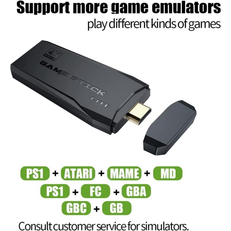 Stick M8 4K Ultra Video for PS1/SEGA/SNES/MAME Retro TV Game Console HDMI-Compatible 64GB 10000+ Games_voghion.com
