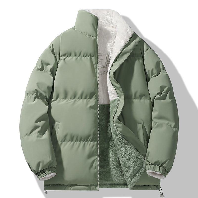 Piumino casual ampio e largo, caldo, in cotone, con fodera in pile, per coppie, da uomo e da donna, da indossare su entrambi i lati._voghion.com