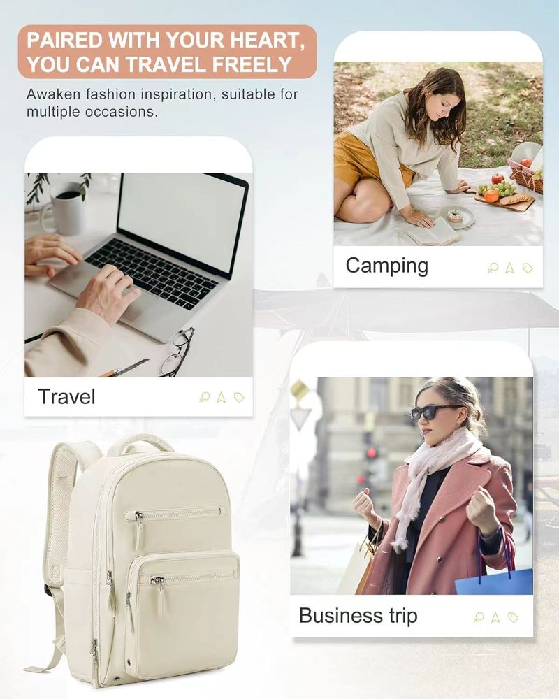Happypeople Leichter Reiserucksack mit großer Kapazität, wasserdichter Unisex-Handgepäckrucksack mit Laptopfach, strapazierfähiges Oxford-Gewebe_voghion.com