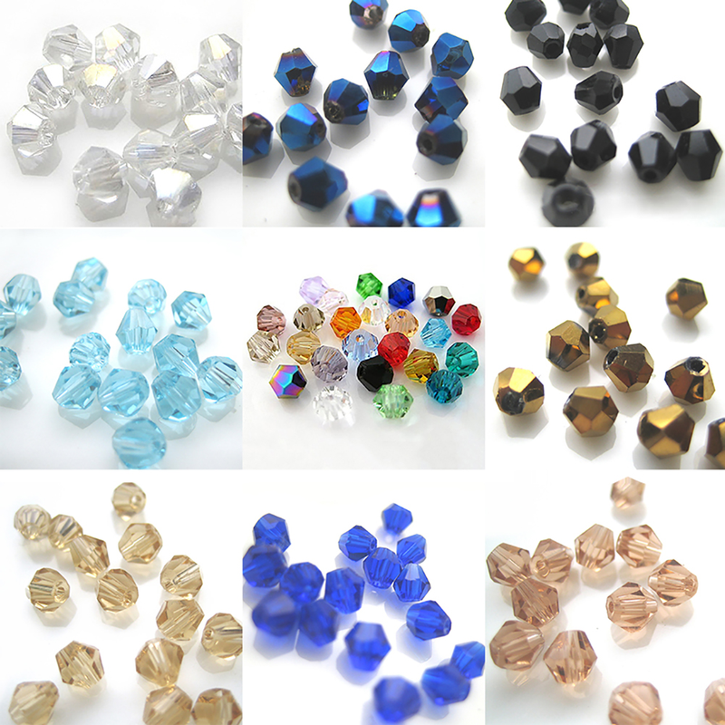Yamaler 100 Stück 4 mm lose Rautenperlen für Halskette, Armband, Schmuck, Armreif, DIY-Markierung_voghion.com