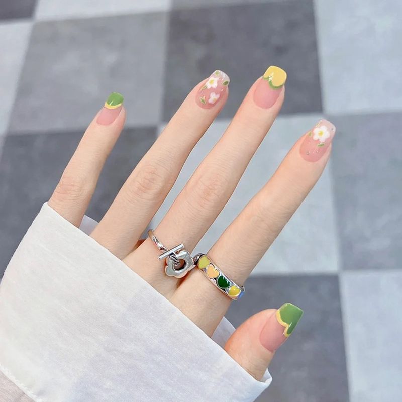 Small Fresh Wearing Removable Sticker False Wearable Nail Beauty Patch A22_voghion.com