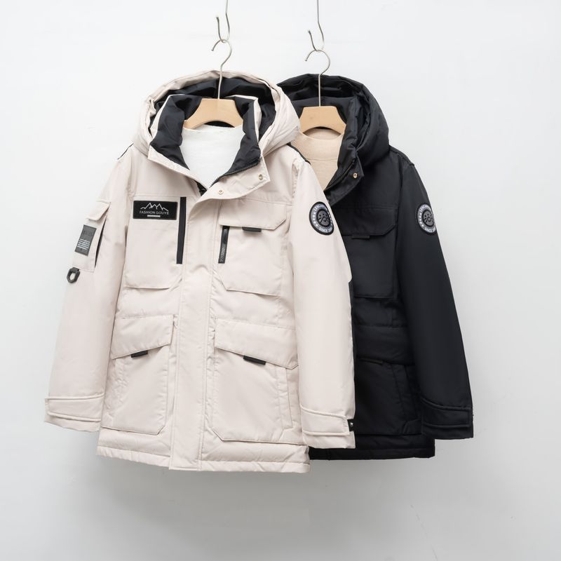 Unisex Clothing down jacket hooded thickened workwear parka down jacket _voghion.com