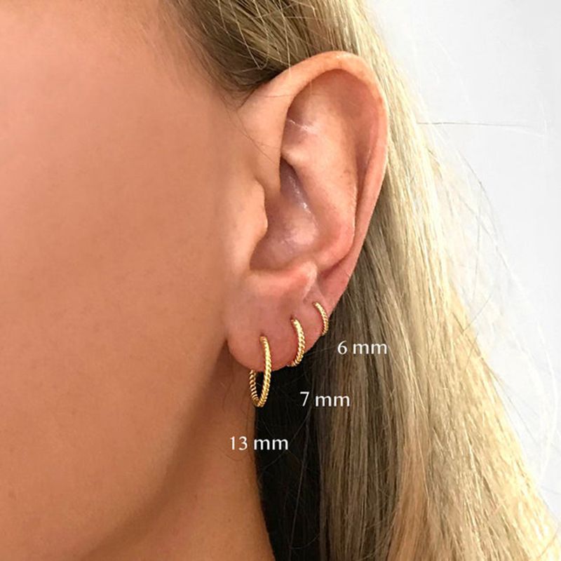 Orecchini a cerchio in argento Sterling S925, alla moda, con fibbia, stile semplice e creativo, placcati in oro, per donna_voghion.com
