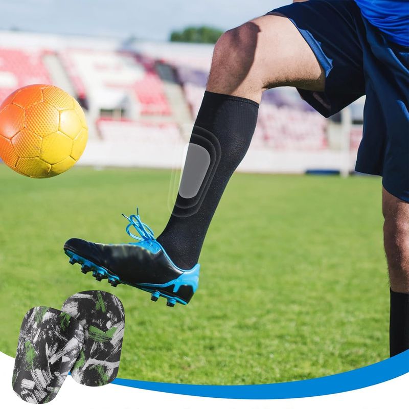 Schienbeinschoner Fußball-Einsatz Dreidimensionaler, kollisionssicherer, verdickter Fußball-Schienbeinschoner Verschleißfester Waden-Knieschoner für Schüler_voghion.com