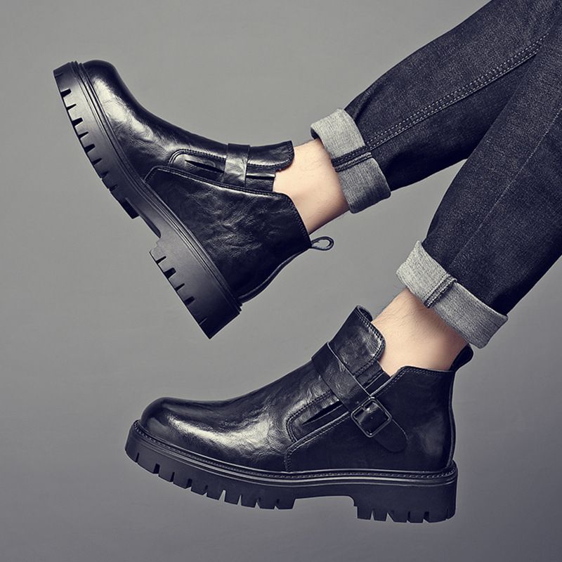 Martin Boots Herren Wind Fleece Herren Medium Help Chelsea Bullock Side Zipper Casual Boots_voghion.com