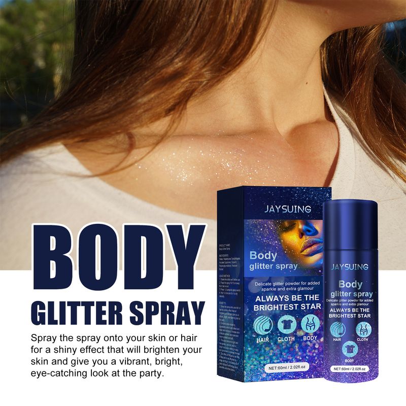 Jaysuing glitter spray face body clavicle hair highlight spray evening atmosphere brightening glitter_voghion.com